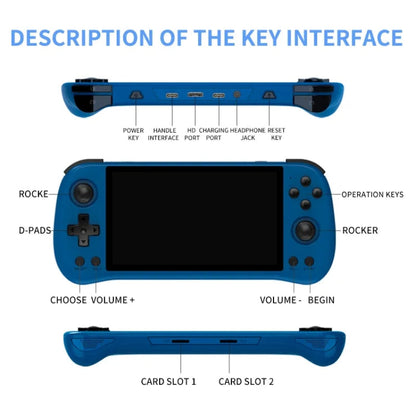 POWKIDDY X55 Game Console 5.5 Inch 1280 X 720 IPS Screen RK3566 Linux System Open-Source Retro Video Player 16GB+64GB(Black)