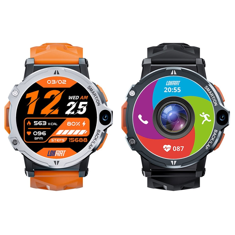 LOKMAT APPLLP6 PRO Montre intelligente à double caméra avec carte indépendante, 1,54 pouces, 4G+64G Android 8.1 (argent)