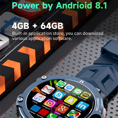 LOKMAT APPLLP6 PRO Montre intelligente à double caméra avec carte indépendante, 1,54 pouces, 4G+64G Android 8.1 (argent)
