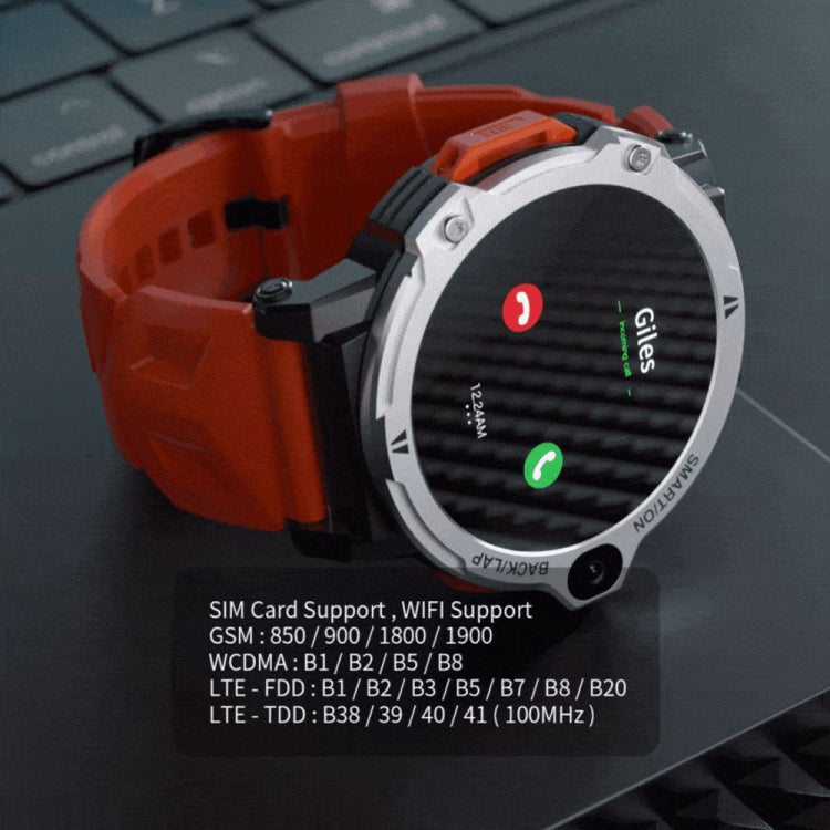 LOKMAT APPLLP6 PRO Montre intelligente à double caméra avec carte indépendante, 1,54 pouces, 4G+64G Android 8.1 (argent)