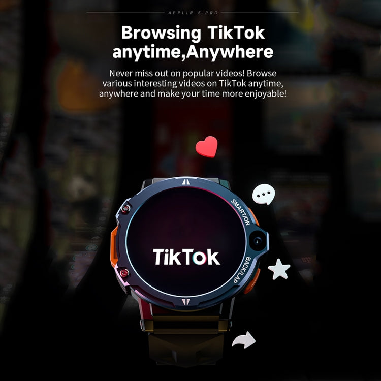 LOKMAT APPLLP6 PRO Montre intelligente à double caméra avec carte indépendante, 1,54 pouces, 4G+64G Android 8.1 (argent)