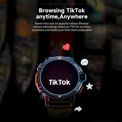LOKMAT APPLLP6 PRO Montre intelligente à double caméra avec carte indépendante, 1,54 pouces, 4G+64G Android 8.1 (argent)