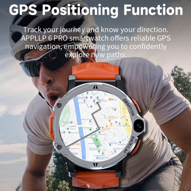 LOKMAT APPLLP6 PRO Montre intelligente à double caméra avec carte indépendante, 1,54 pouces, 4G+64G Android 8.1 (argent)