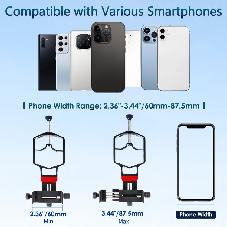 Tridaptor Digiscoping Adapter 3-Axis Telescope Phone Mount For Binocular Monocular Microscope With Bluetooth