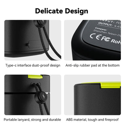TELESIN GP-FCK-B11 Fast Charged Battery Storage Charging Box For GoPro HERO12 Black / HERO11 Black / HERO10 Black / HERO9 Black(Single Charging Box)