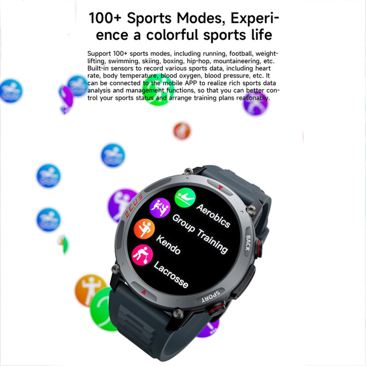 LOKMAT ZEUS4 PRO 1.43-Inch IP68 Waterproof Health Monitoring Bluetooth Call Smart Watch(Light Grey)
