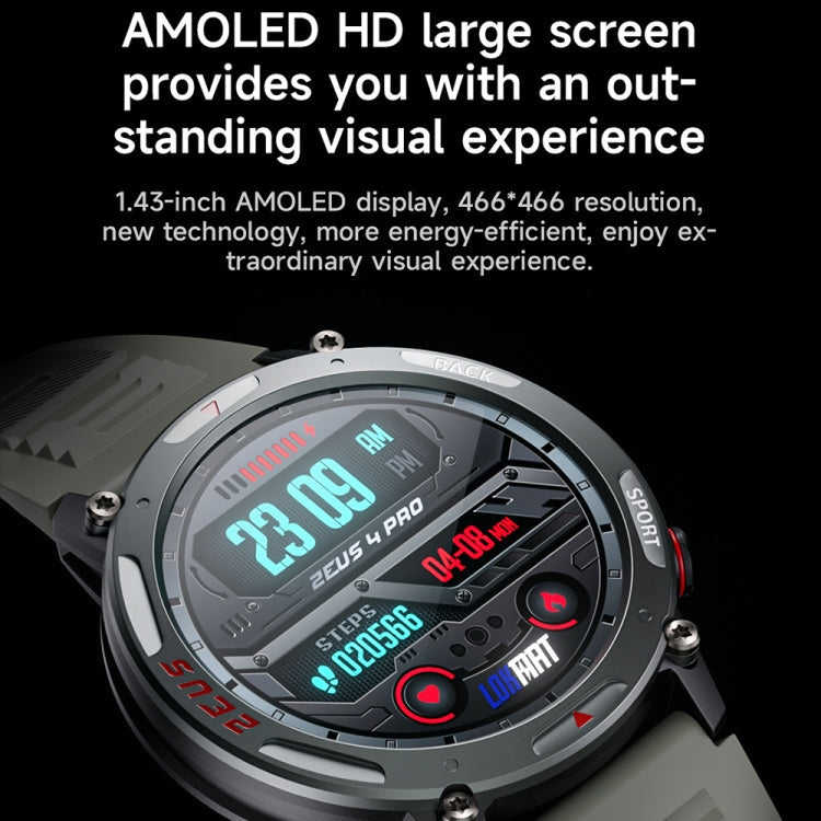 LOKMAT ZEUS4 PRO 1.43-Inch IP68 Waterproof Health Monitoring Bluetooth Call Smart Watch(Black)