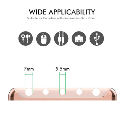 AhaStyle PT125 Aluminum Alloy + Silicone 5 Holes Position Cable Holder Desktop Data Cable Clip(Black)