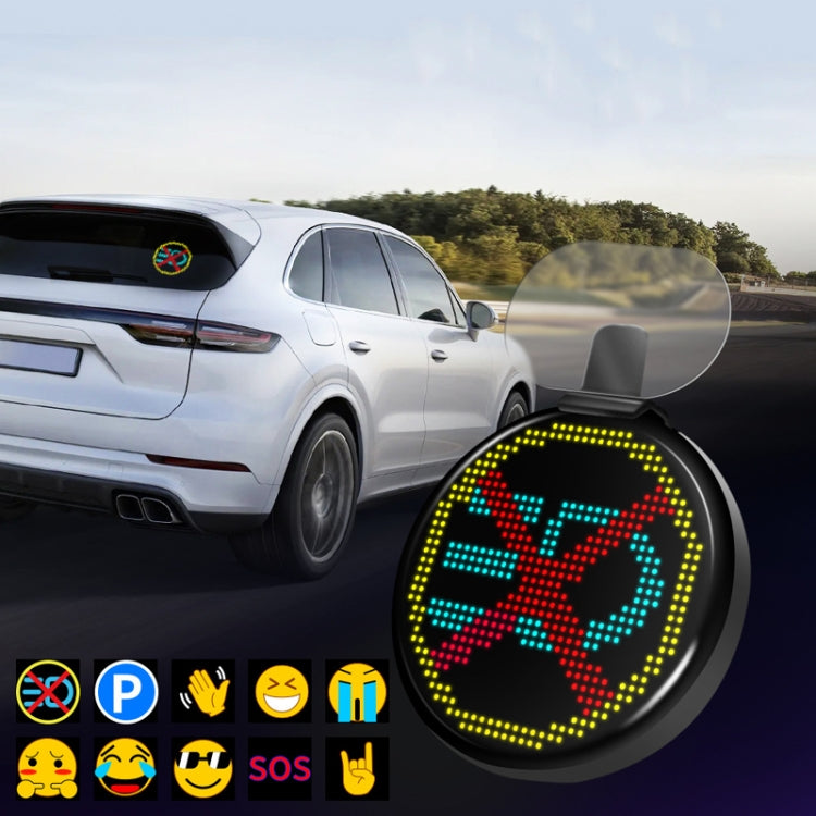 HI.GROOM Car LED Customized Pixel Emoticon Lights Bluetooth Remote Control Interactive AI Screen, Style: No Remote Control