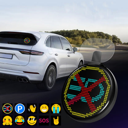 HI.GROOM Car LED Customized Pixel Emoticon Lights Bluetooth Remote Control Interactive AI Screen, Style: No Remote Control