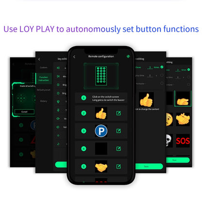 HI.GROOM Car LED Customized Pixel Emoticon Lights Bluetooth Remote Control Interactive AI Screen, Style: No Remote Control