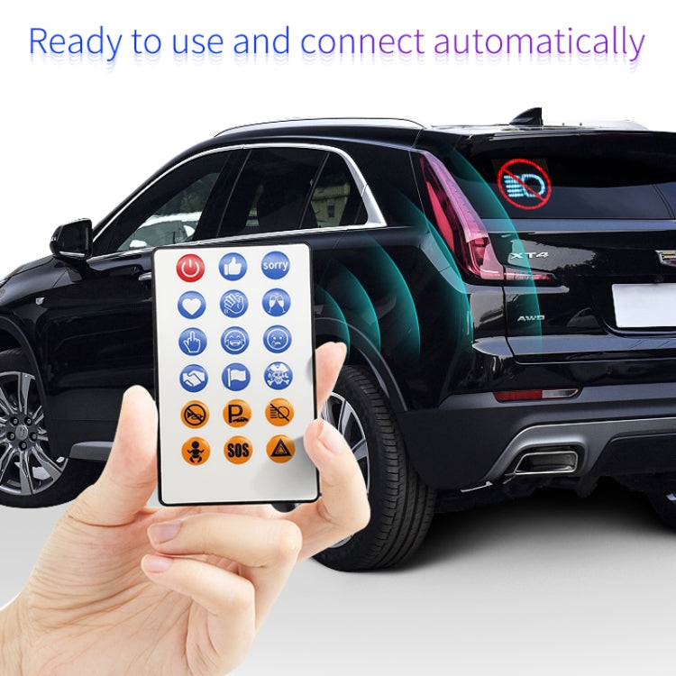HI.GROOM Car LED Customized Pixel Emoticon Lights Bluetooth Remote Control Interactive AI Screen, Style: No Remote Control