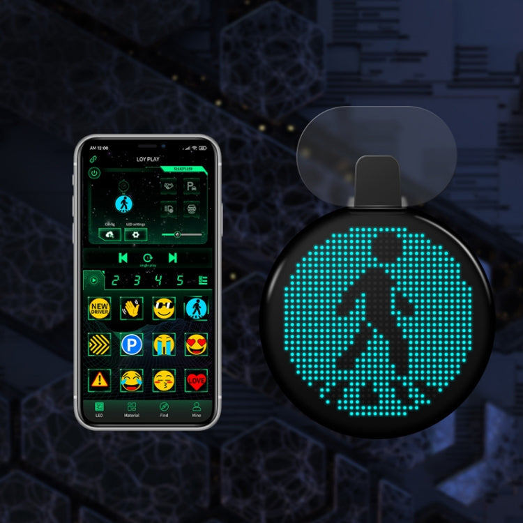 HI.GROOM Car LED Customized Pixel Emoticon Lights Bluetooth Remote Control Interactive AI Screen, Style: With Remote Control