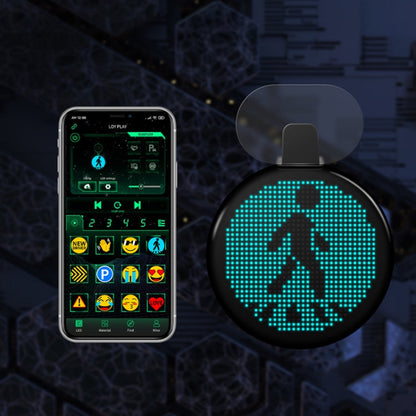 HI.GROOM Car LED Customized Pixel Emoticon Lights Bluetooth Remote Control Interactive AI Screen, Style: With Remote Control