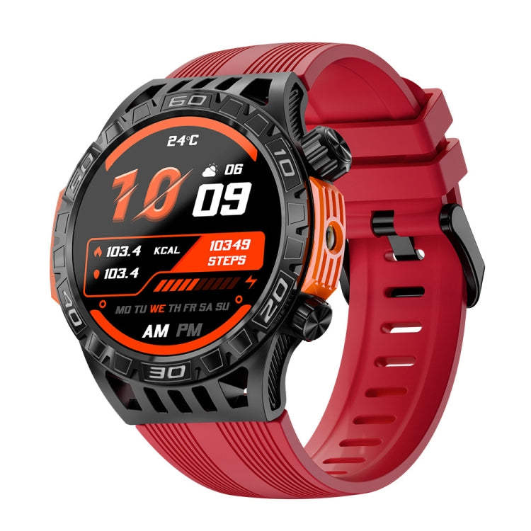 LOKMAT ZEUS6 PRO 1.46-Inch IP68 Waterproof SOS Flashlight Bluetooth Smart Watch(Brick Red)