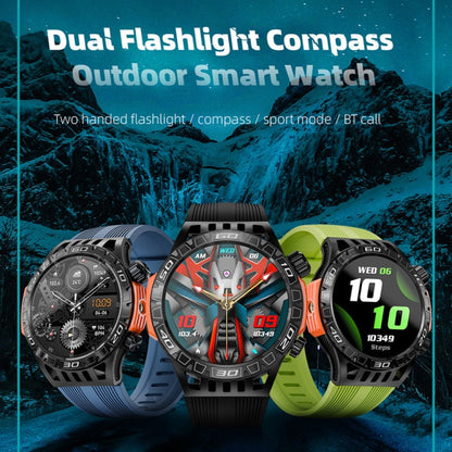 LOKMAT ZEUS6 PRO 1.46-Inch IP68 Waterproof SOS Flashlight Bluetooth Smart Watch(Brick Red)