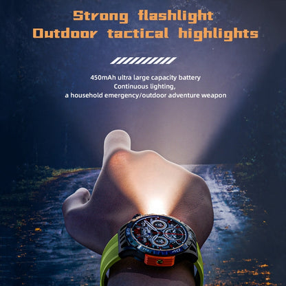 LOKMAT ZEUS6 PRO 1.46-Inch IP68 Waterproof SOS Flashlight Bluetooth Smart Watch(Blue)