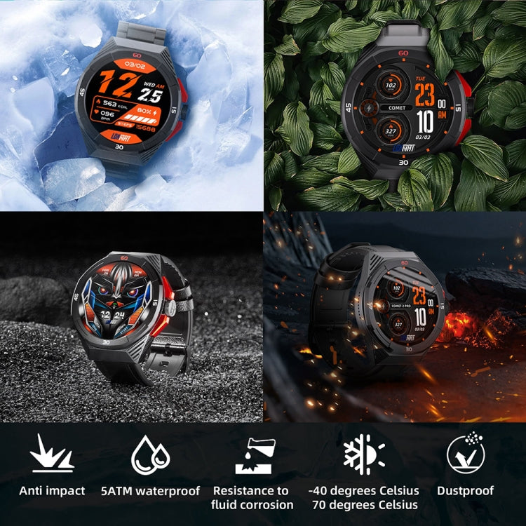 LOKMAT COMET2 PRO 1.46-Inch 5ATM Waterproof Bluetooth Call Smart Watch, Color: Brown Leather
