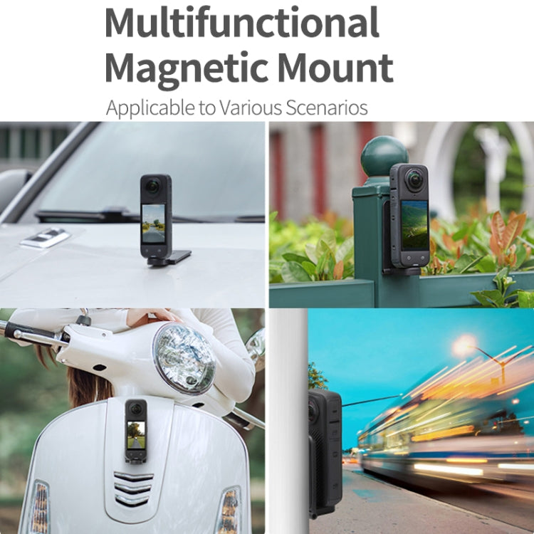 For Insta360 X5 / X4 / X3 Sunnylife X4-ZJ827 Magnetic Stand Base Handheld Handle Desktop Support Accessories(Black)