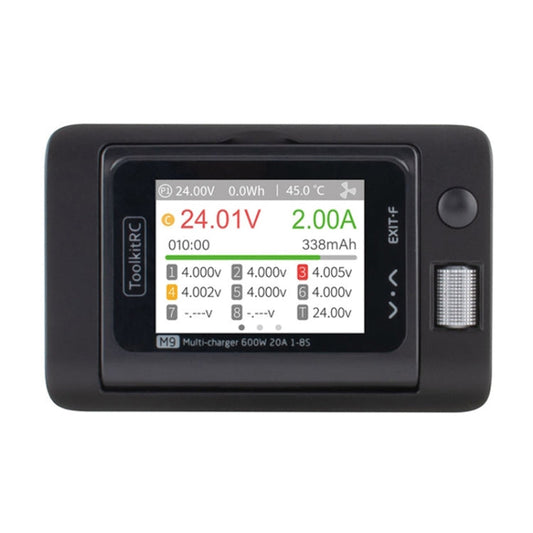 Chargeur d'équilibrage de batterie Li-Po pour avion ToolkitRC M9 600W avec fonction vocale (noir)