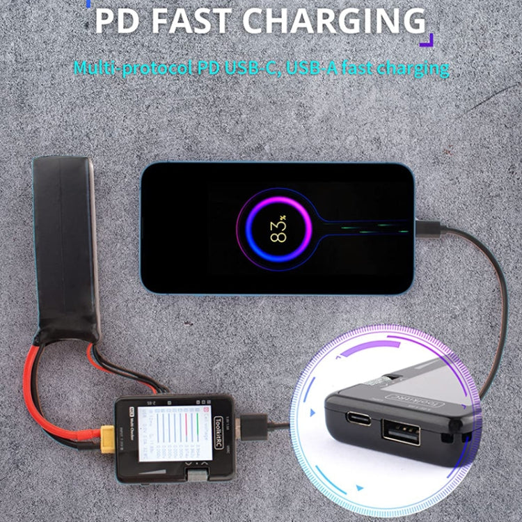 ToolkitRC MC8 Détecteur d'alimentation multifonctionnel avec affichage et chargeur PD (noir)