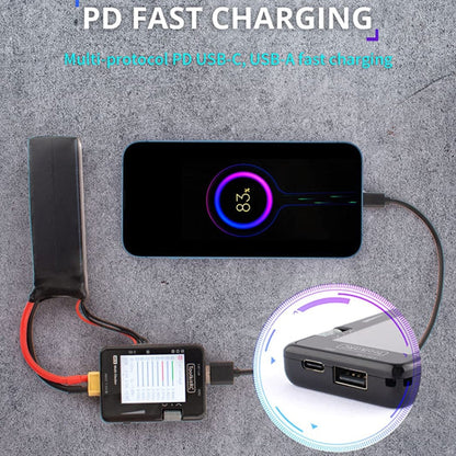 ToolkitRC MC8 Détecteur d'alimentation multifonctionnel avec affichage et chargeur PD (noir)