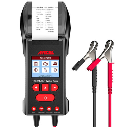 ANCEL 12V/24V Printer-Type Car Battery Tester Battery Power CCA Internal Resistance Life Detector(BST600)