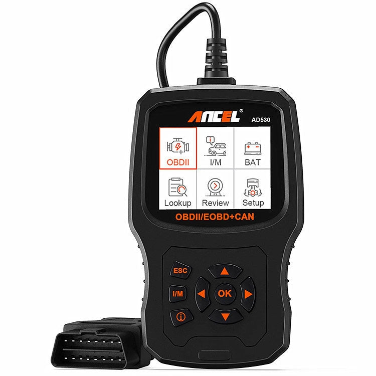Testeur de Moteur de Voiture OBD2 ANCEL AD530 avec Écran de 2,8 Pouces, Outil de Test de Batterie de Voiture