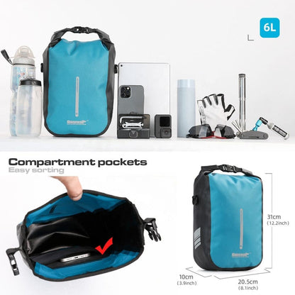 Rhinowalk RK406 6L Outdoor Cycling Quick-release Buckle Waterproof Bicycle Front Fork Bag(Black)