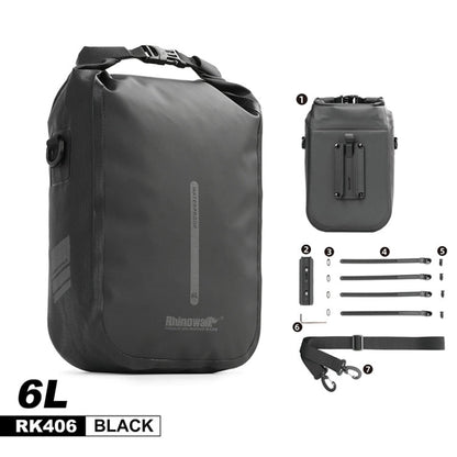 Rhinowalk RK406 6L Outdoor Cycling Quick-release Buckle Waterproof Bicycle Front Fork Bag(Black)