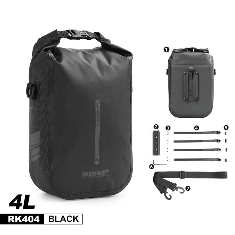 Rhinowalk RK404 4L Outdoor Cycling Quick-release Buckle Full Waterproof Bicycle Front Fork Bag(Orange)