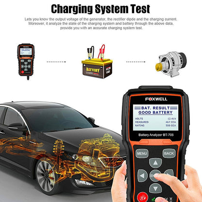 FOXWELL BT705 12V 24V Car Battery Test Analyzer Cranking and Charging System Test