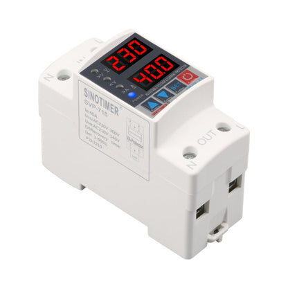 SINOTIMER SVP-718 63A Adjustable Self-resetting Intelligent Over-voltage and Under-voltage Protector 220V AC