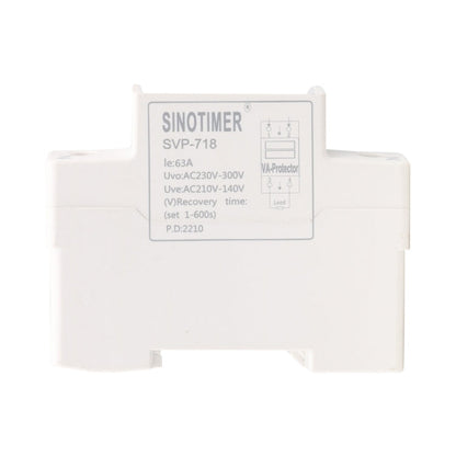 SINOTIMER SVP-718 63A Adjustable Self-resetting Intelligent Over-voltage and Under-voltage Protector 220V AC