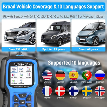 AUTOPHIX 7770 For Mercedes Benz Car Full System OBDII Diagnostic Tool Maintenance Tester