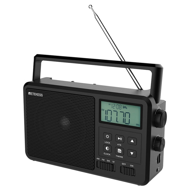 Retekess TR638 Radio FM Bluetooth pleine bande avec affichage numérique LCD et support d'antenne externe (prise UE)