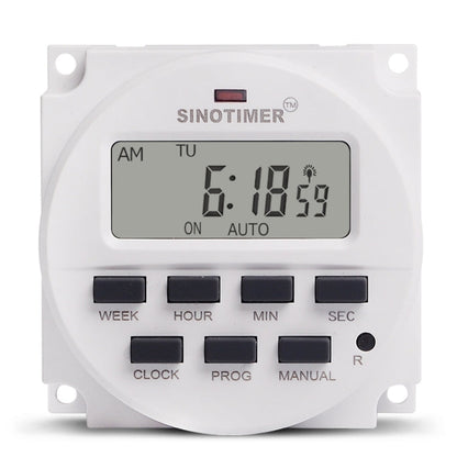 SINOTIMER TM618SH  1 Second Interval Digital LCD Timer Switch Programmable Time Relay 12V