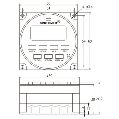 SINOTIMER TM618SH  1 Second Interval Digital LCD Timer Switch Programmable Time Relay 12V