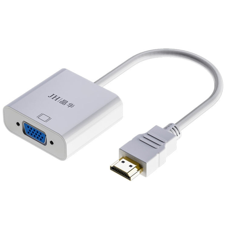 JINGHUA Câble adaptateur HDMI vers VGA Convertisseur vidéo pour ordinateur portable, Couleur : Blanc sans audio