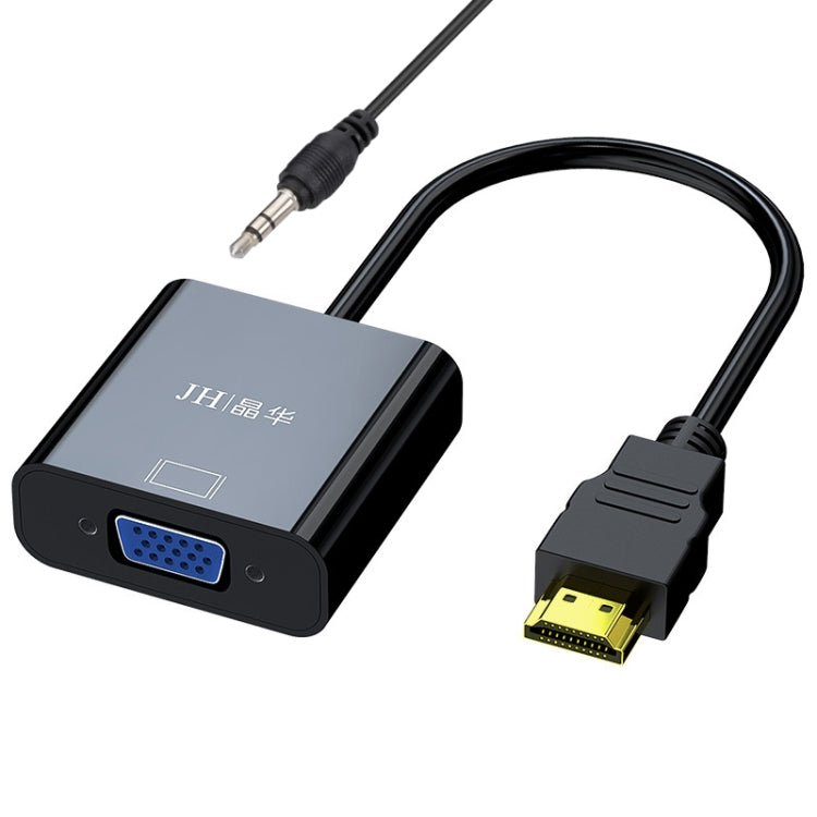 JINGHUA Câble adaptateur HDMI vers VGA Convertisseur vidéo pour ordinateur portable, Couleur : Noir avec audio