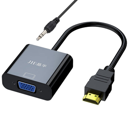 JINGHUA Câble adaptateur HDMI vers VGA Convertisseur vidéo pour ordinateur portable, Couleur : Noir avec audio