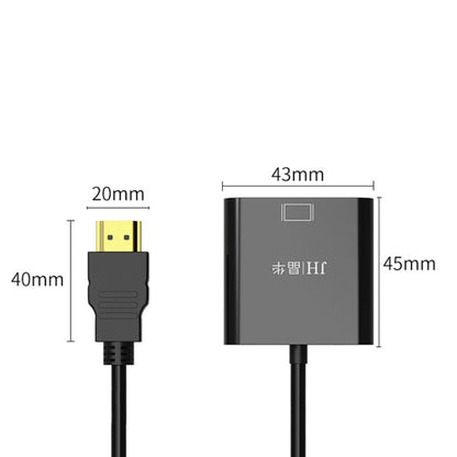 JINGHUA Câble adaptateur HDMI vers VGA Convertisseur vidéo pour ordinateur portable, Couleur : Noir avec audio