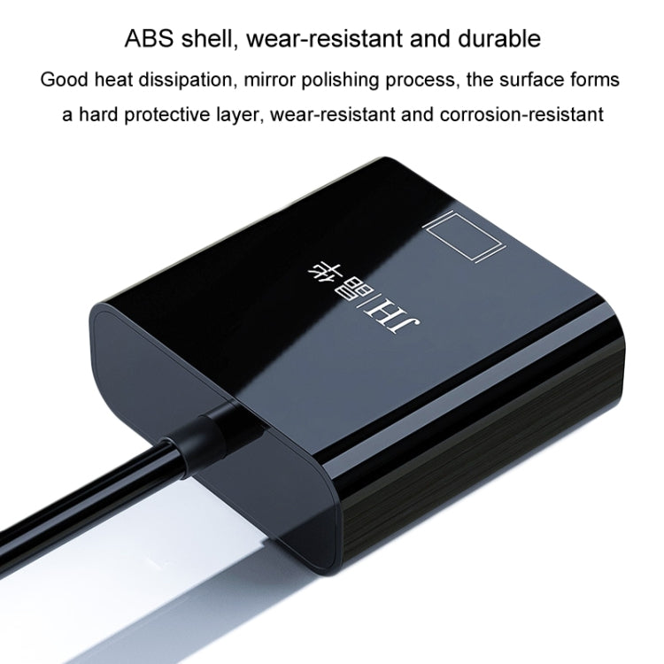 JINGHUA HDMI To VGA Adapter Cable Laptop Video Converter, Color: No Audio Black