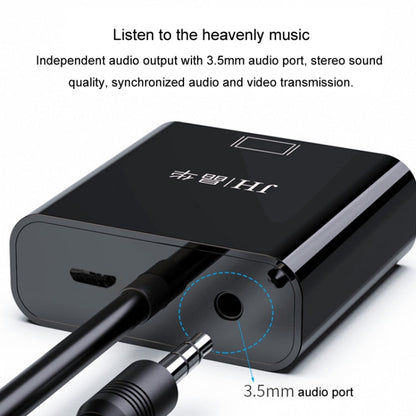 JINGHUA Câble adaptateur HDMI vers VGA Convertisseur vidéo pour ordinateur portable, Couleur : Noir avec audio