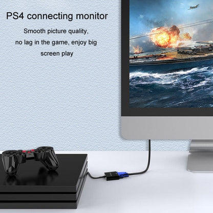 JINGHUA Câble adaptateur HDMI vers VGA Convertisseur vidéo pour ordinateur portable, Couleur : Blanc sans audio