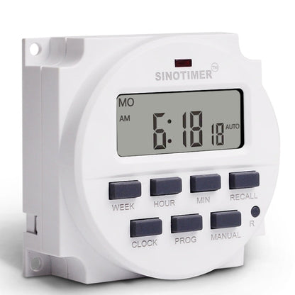 SINOTIMER TM618N-2 220V 7 Days Weekly Programmable Digital Electronic Timer Switch