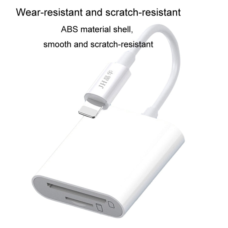 JINGHUA Mobile Phone Card Reader Converter Memory Card Reader, Model: Lighning With Cable TF+SD