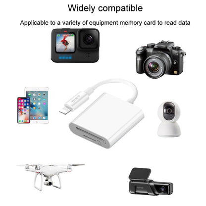 JINGHUA Mobile Phone Card Reader Converter Memory Card Reader, Model: Lighning With Cable TF+SD