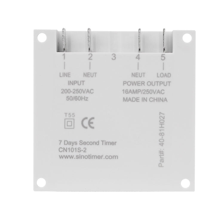 SINOTIMER CN101S-110V 1 Second Interval Digital LCD Timer Switch 7 Days Weekly Programmable Time Relay