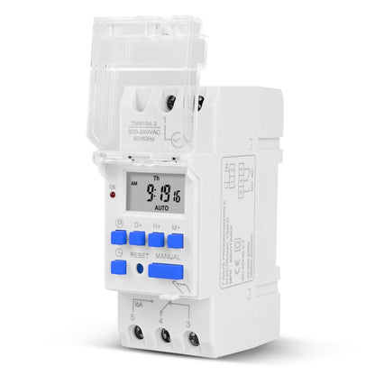 SINOTIMER TM919A-110V 16A Interrupteur minuterie numérique sur rail DIN Relais horaire programmable hebdomadaire à micro-ordinateur